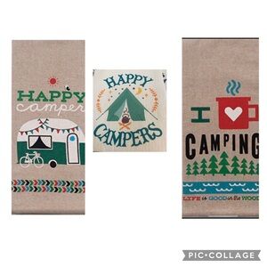 Kay Dee Designs Happy Campers, I ❤️camping, 2 Swedish dish cloths!